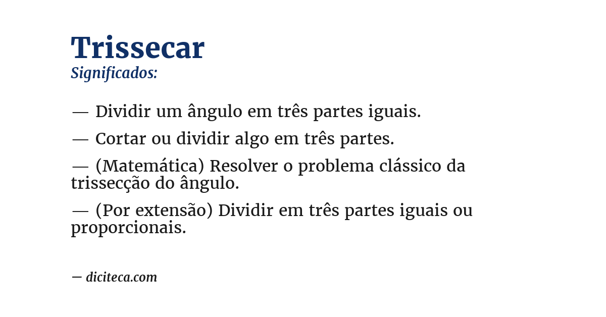 Significado de trissecar