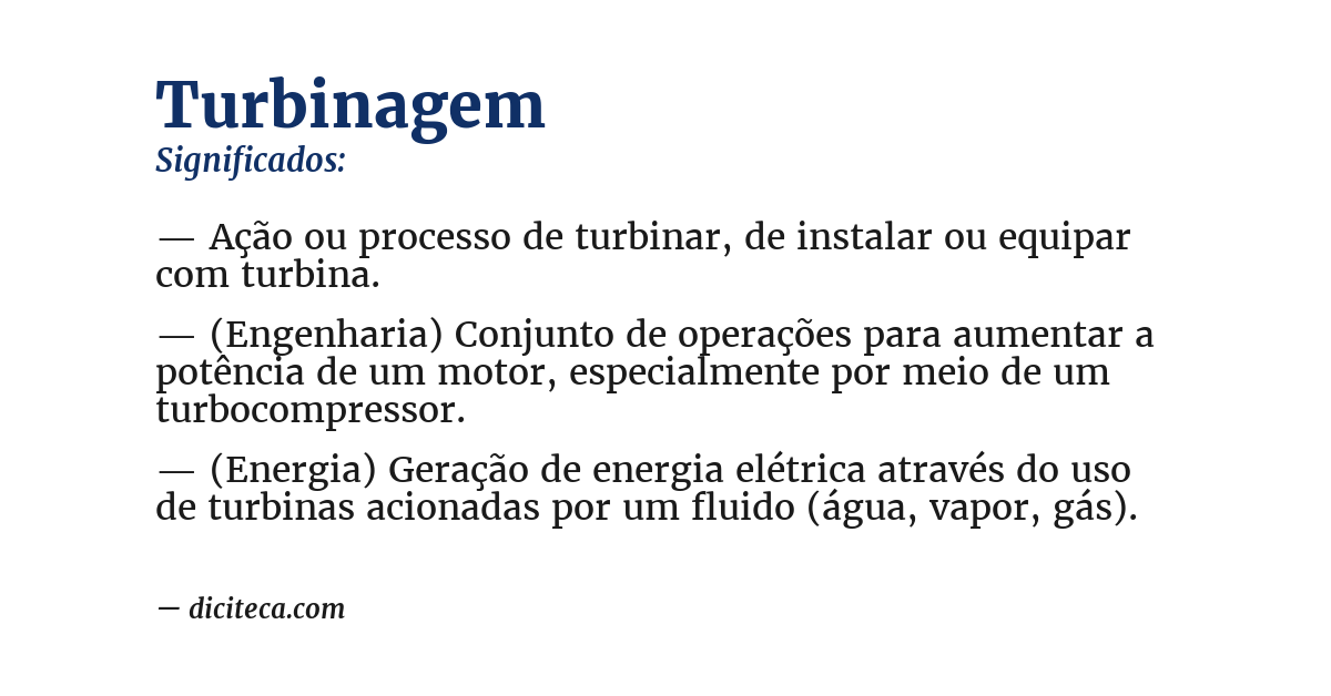 Significado de turbinagem