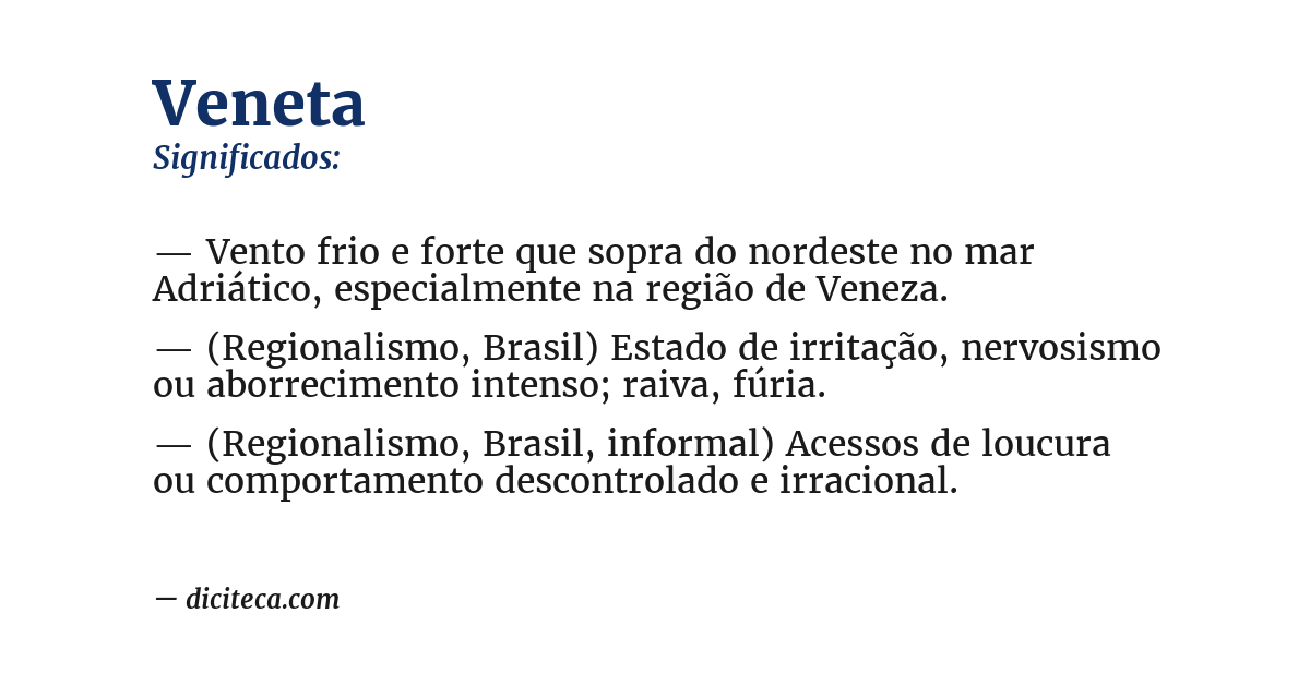Significado de veneta