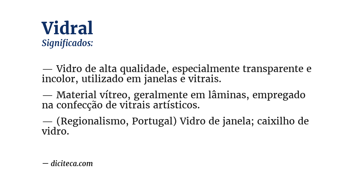 Significado de vidral