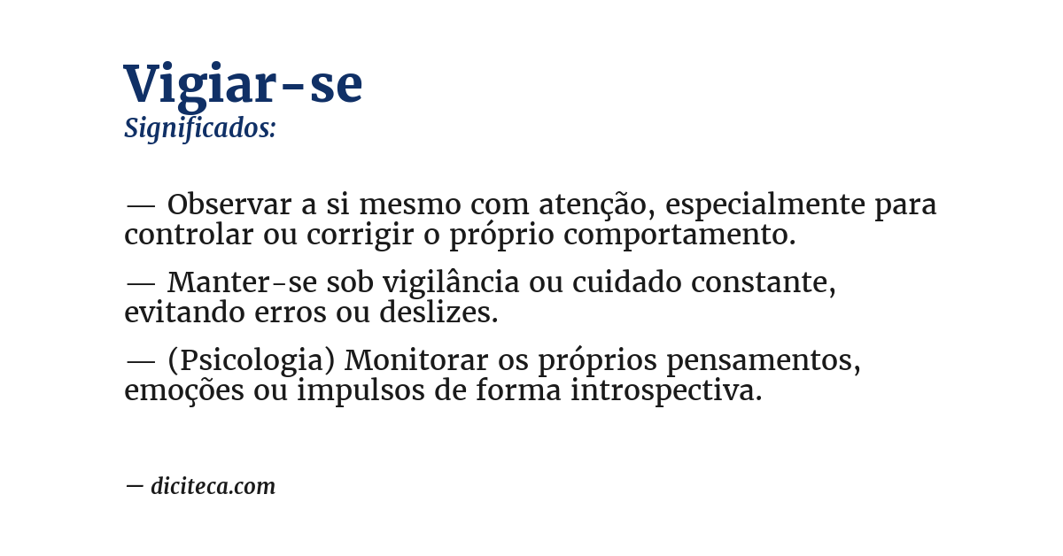 Significado de vigiar-se