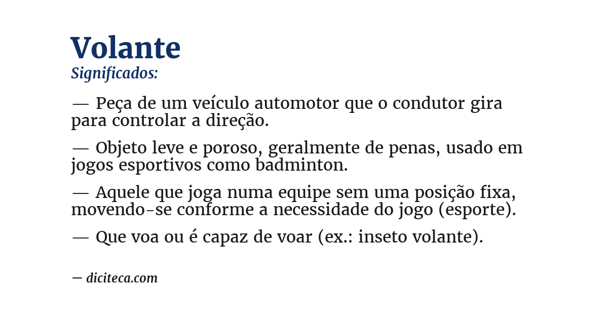 Significado de volante
