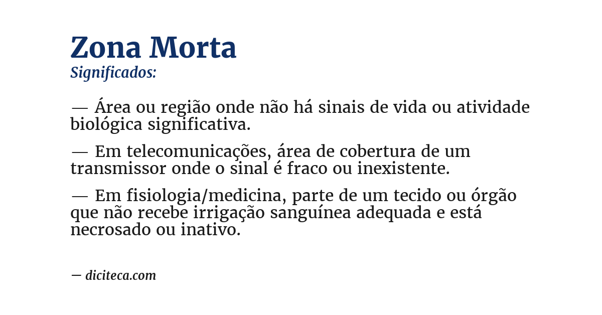 Significado de zona morta