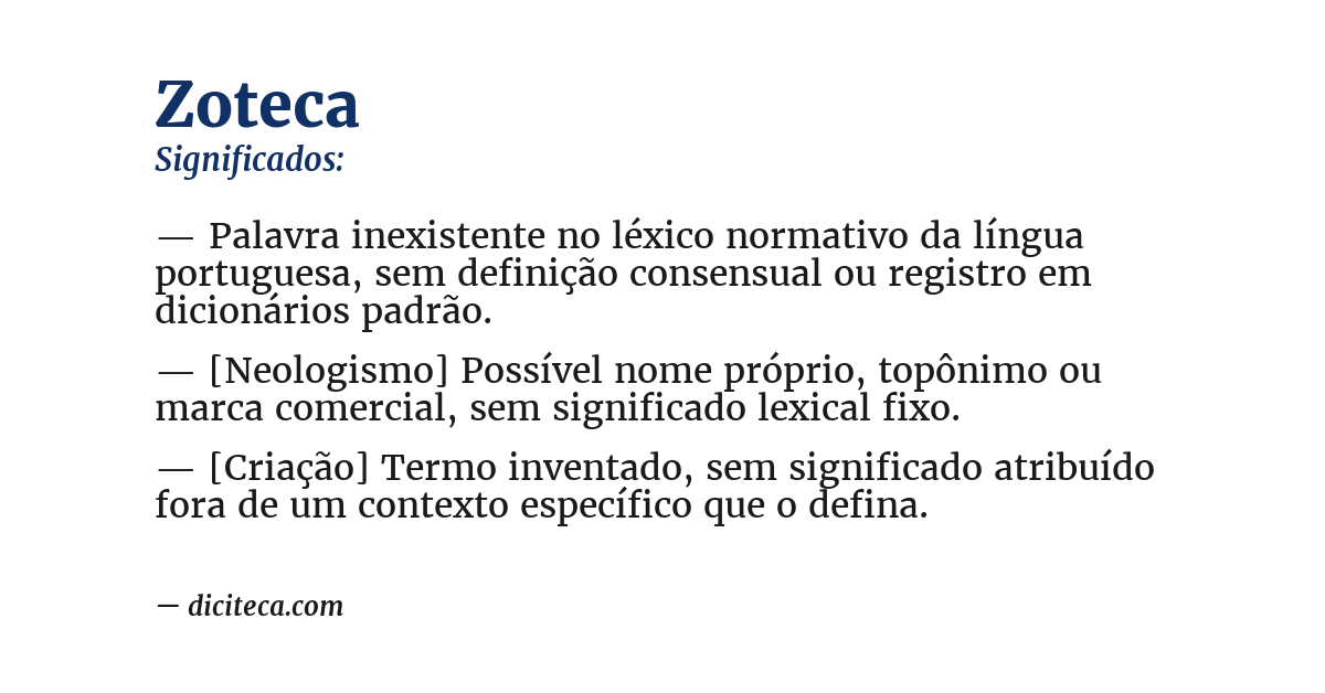 Significado de zoteca