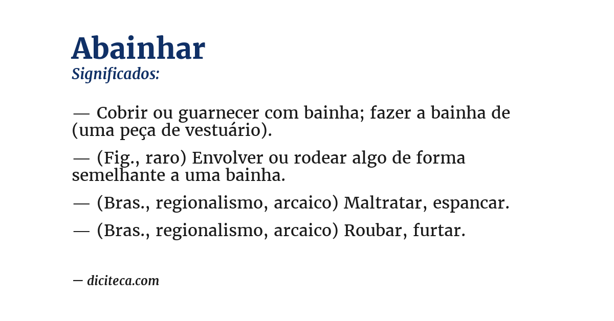 Significado de abainhar