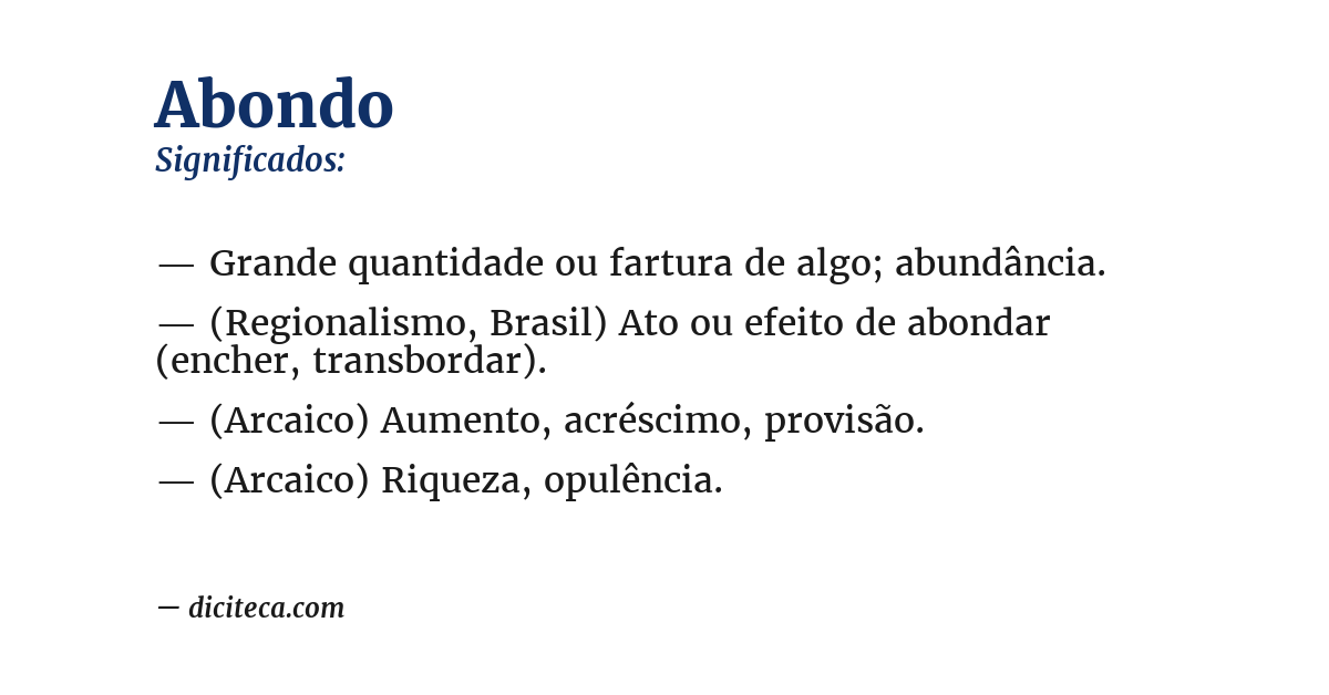 Significado de abondo