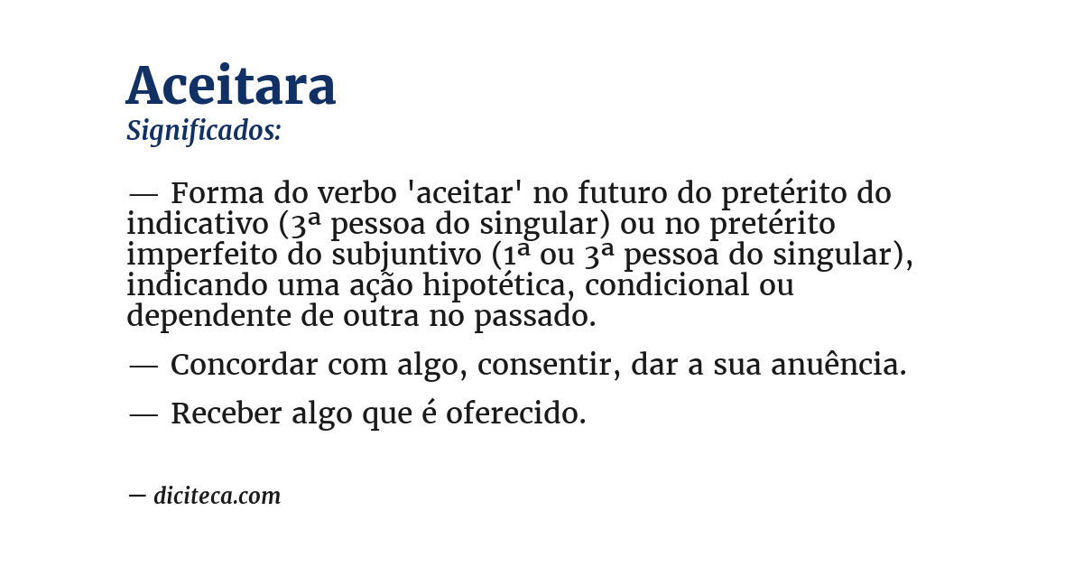 Significado de aceitara