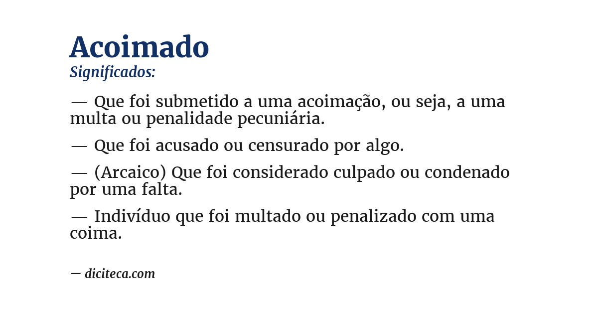 Significado de acoimado