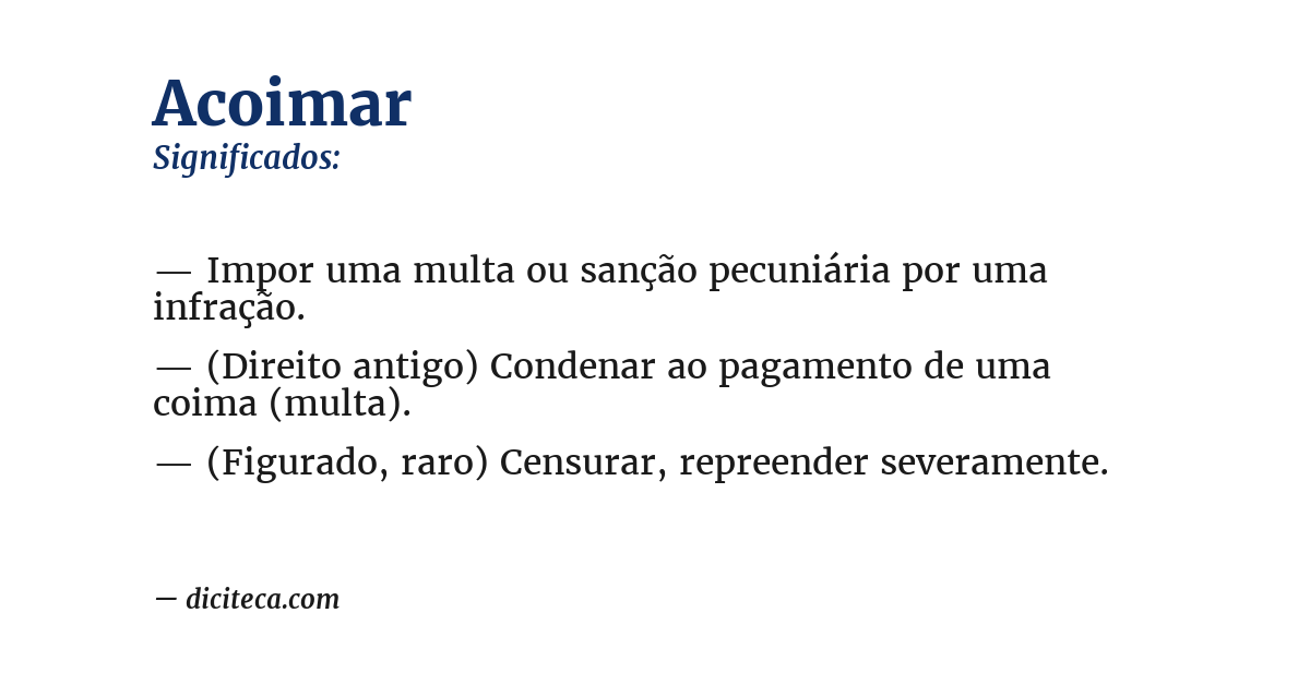 Significado de acoimar