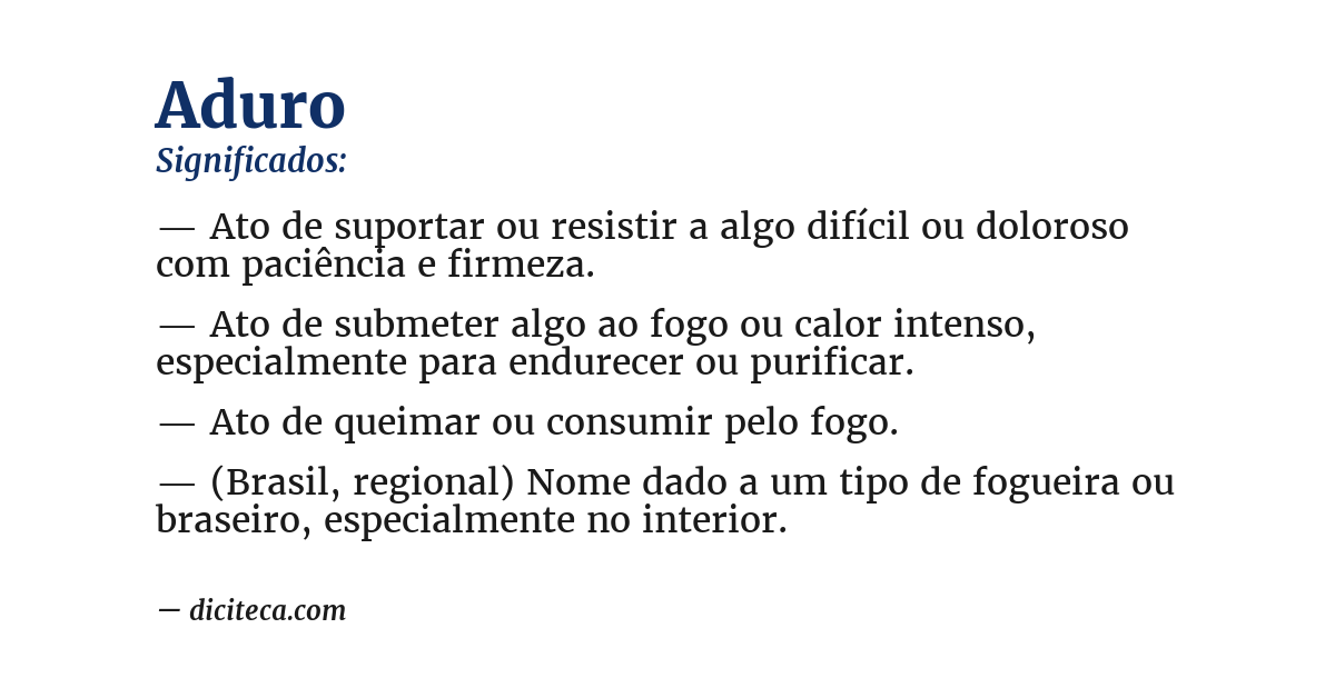 Significado de aduro