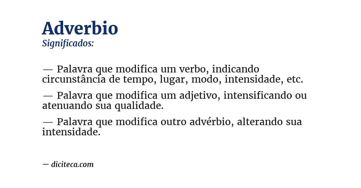 Significado de adverbio