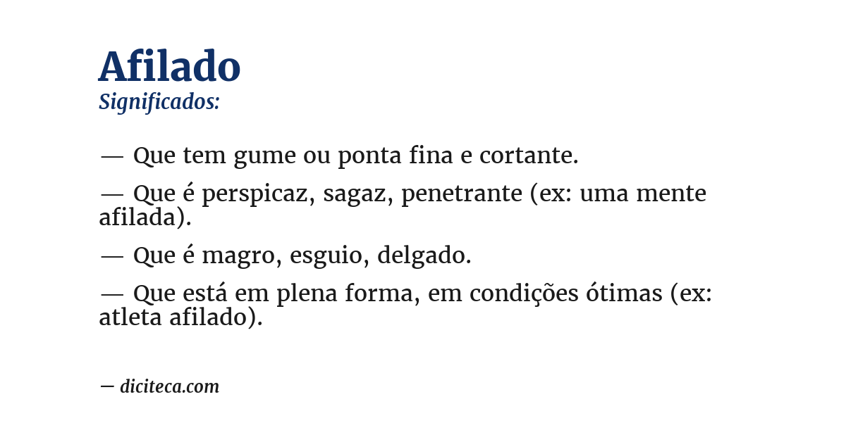 Significado de afilado