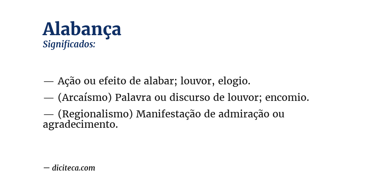 Significado de alabança