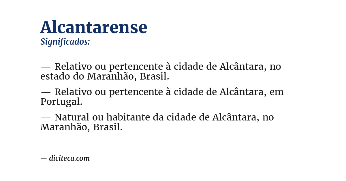 Significado de alcantarense