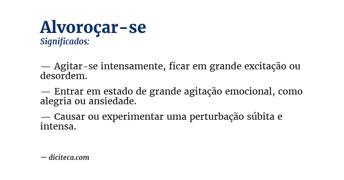 Significado de alvoroçar-se