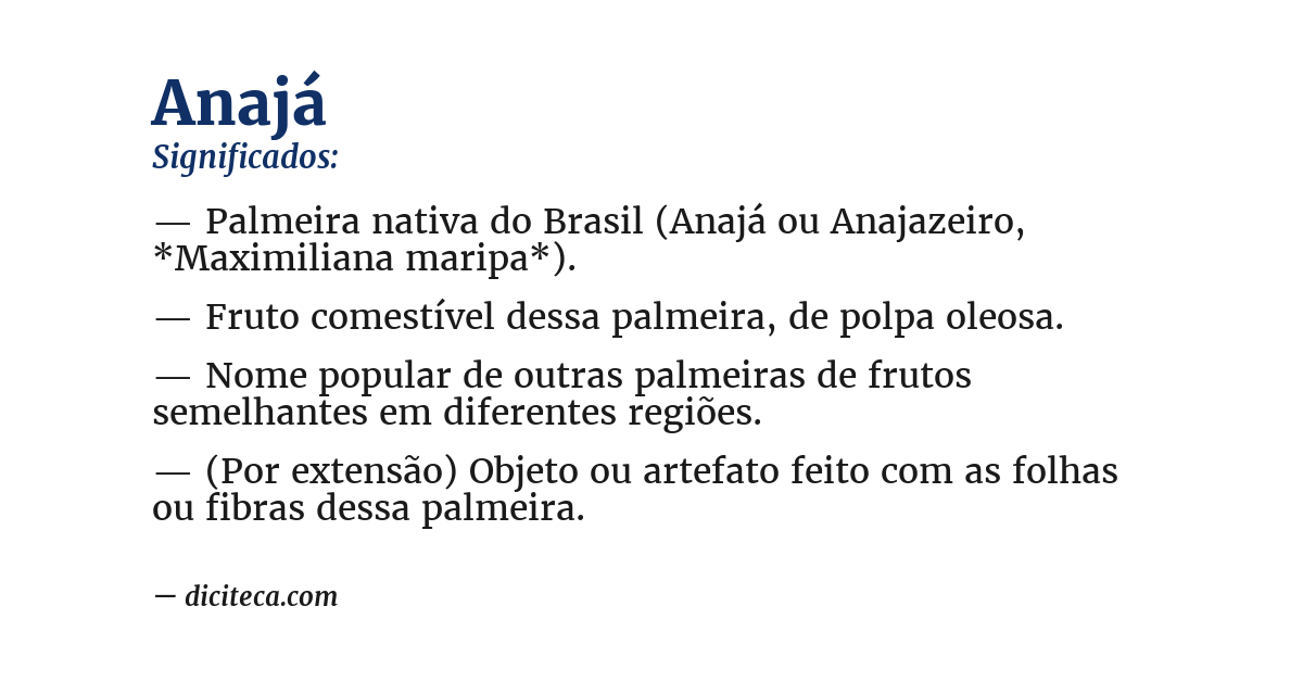 Significado de anajá