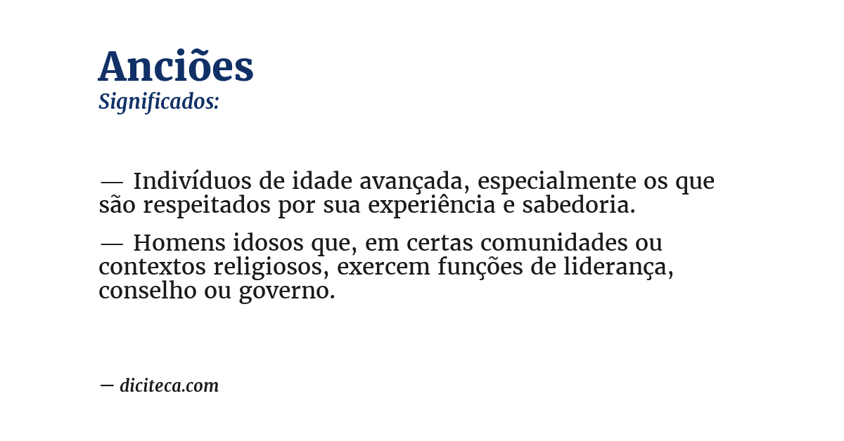 Significado de anciões