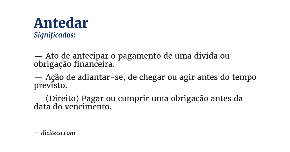 Significado de antedar