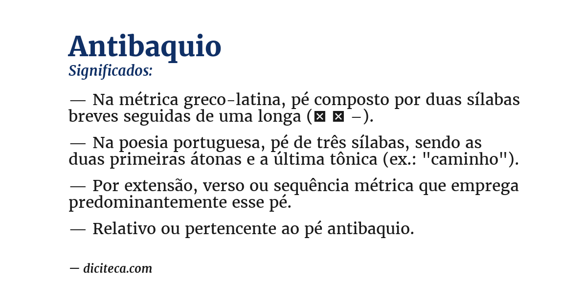 Significado de antibaquio