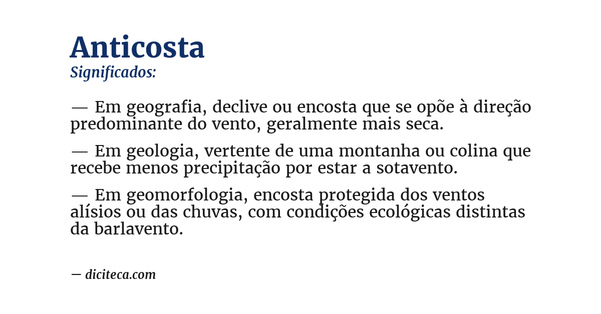 Significado de anticosta