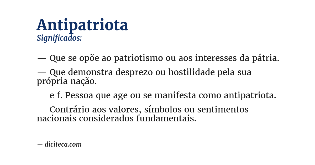 Significado de antipatriota