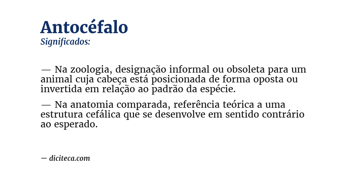 Significado de antocéfalo