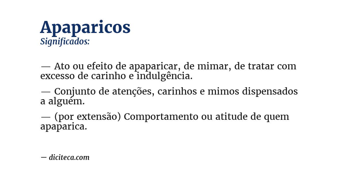 Significado de apaparicos
