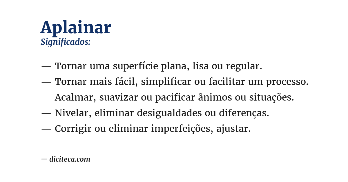 Significado de aplainar