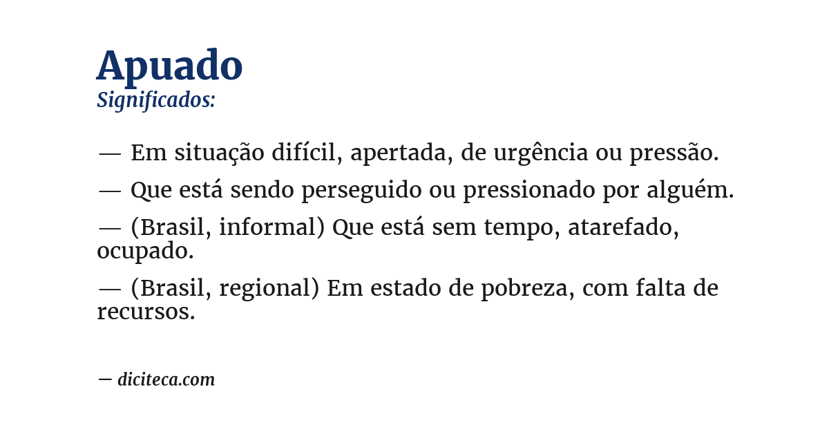 Significado de apuado