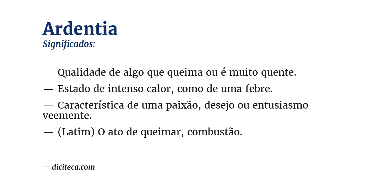 Significado de ardentia