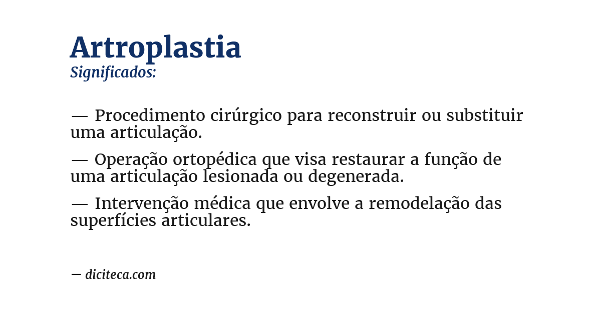 Significado de artroplastia