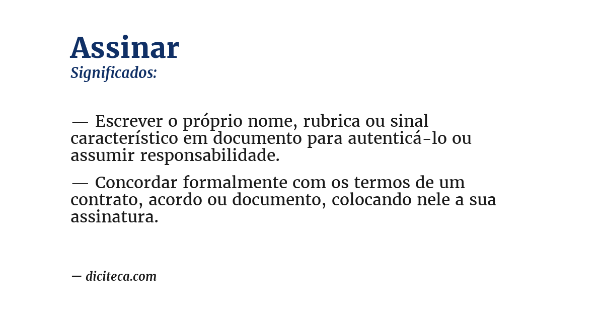 Significado de assinar