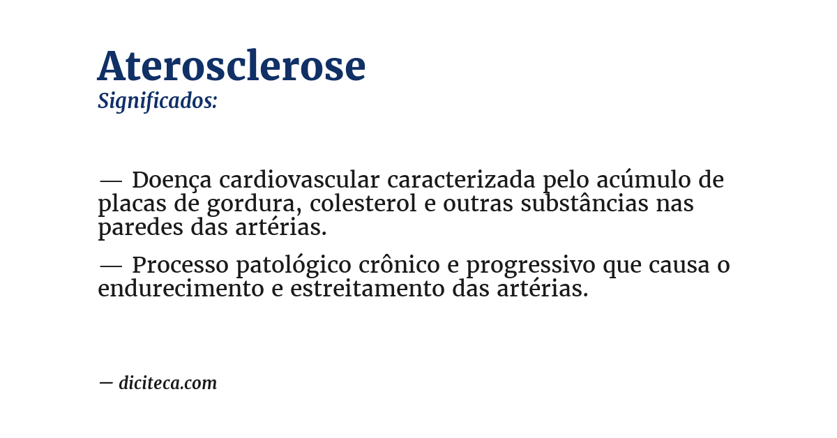 Significado de aterosclerose