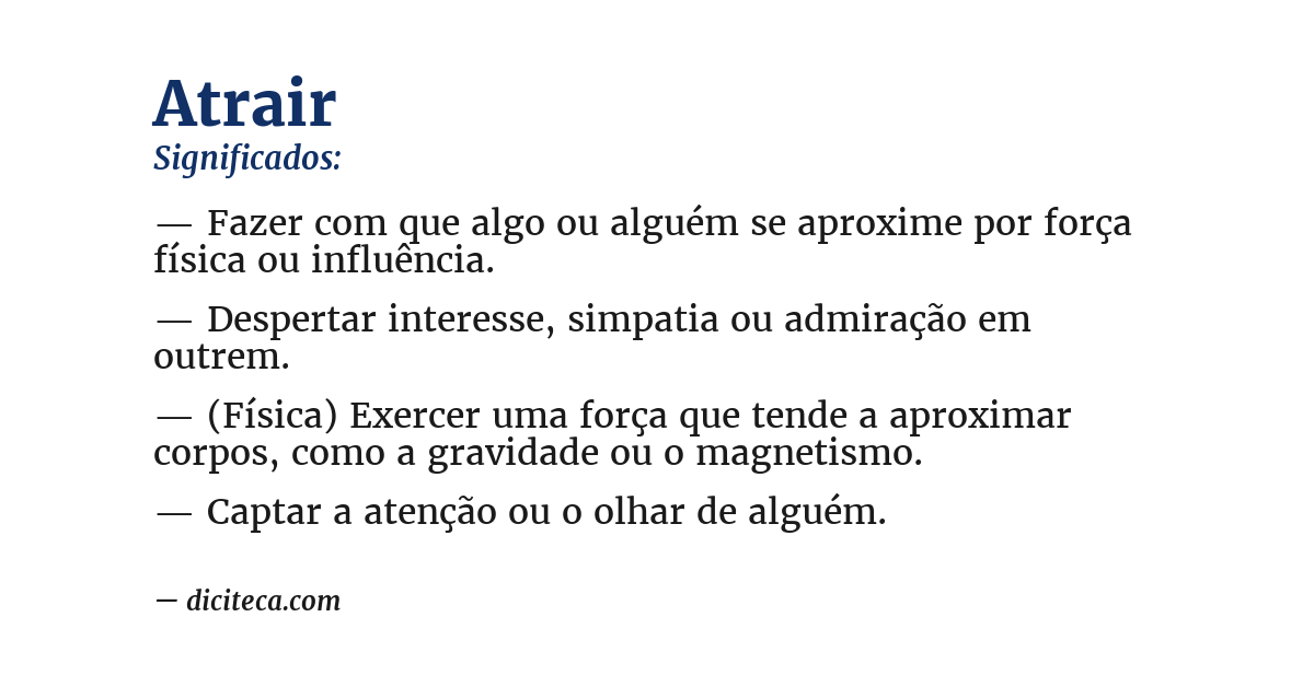 Significado de atrair
