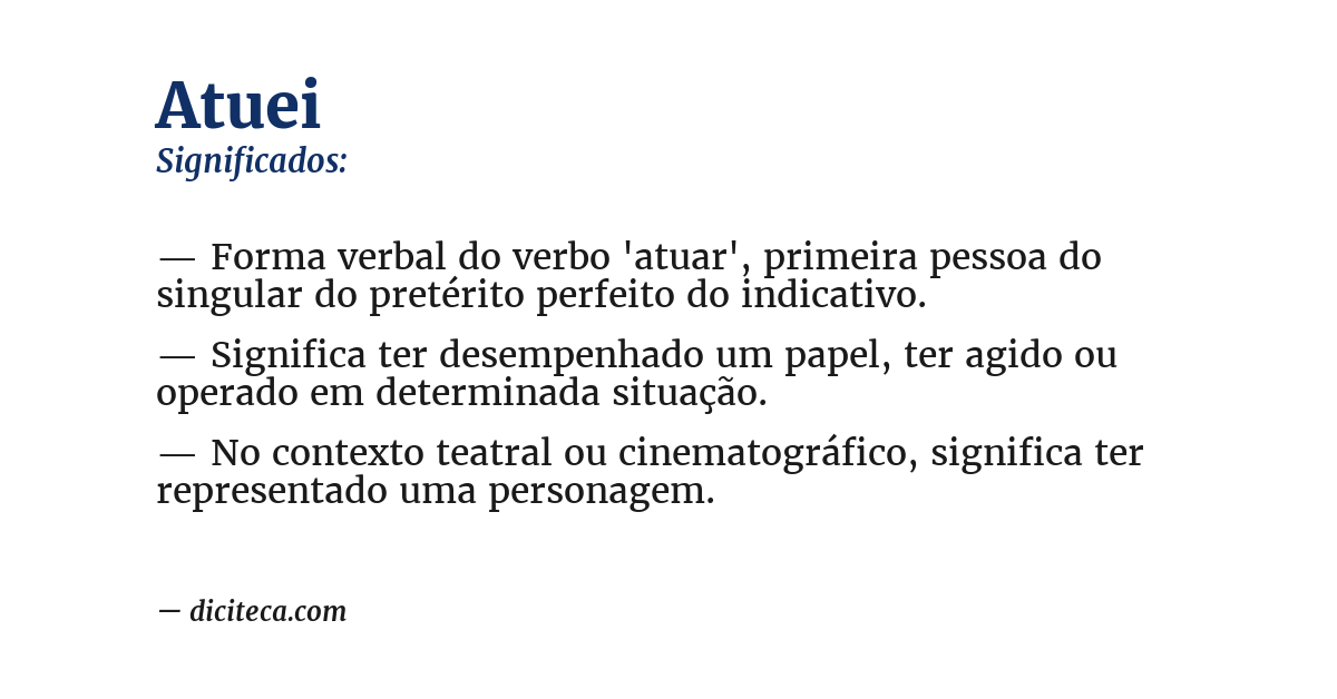 Significado de atuei