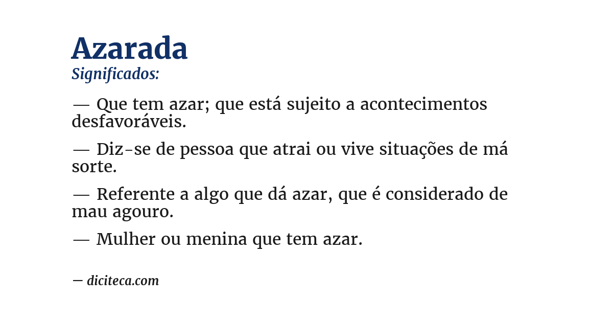 Significado de azarada