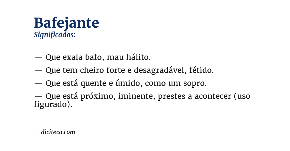 Significado de bafejante