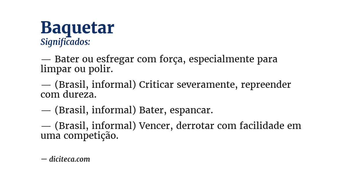 Significado de baquetar
