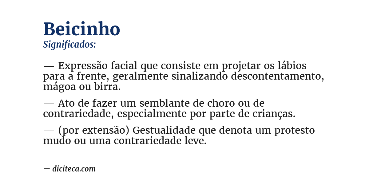 Significado de beicinho