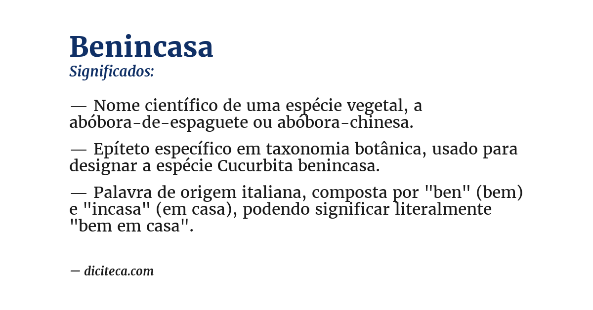 Significado de benincasa