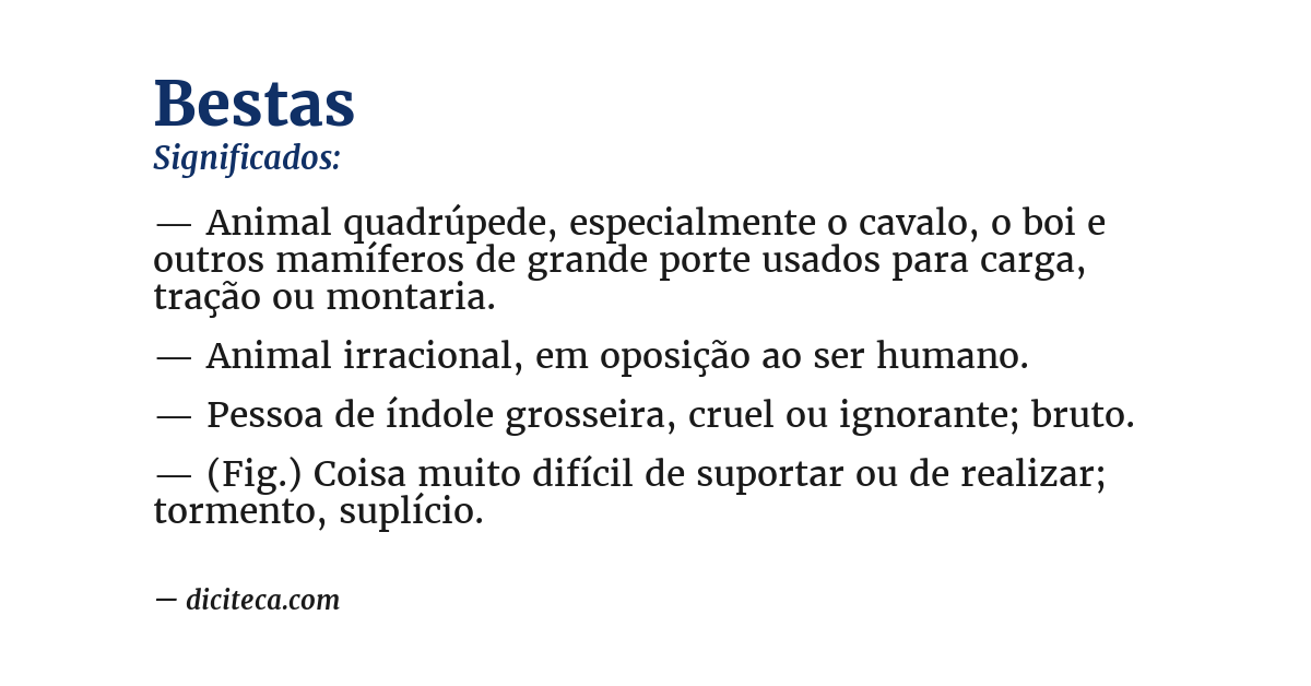 Significado de bestas