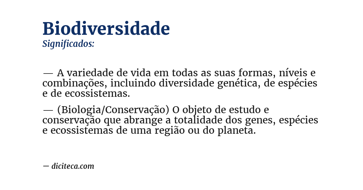 Significado de biodiversidade