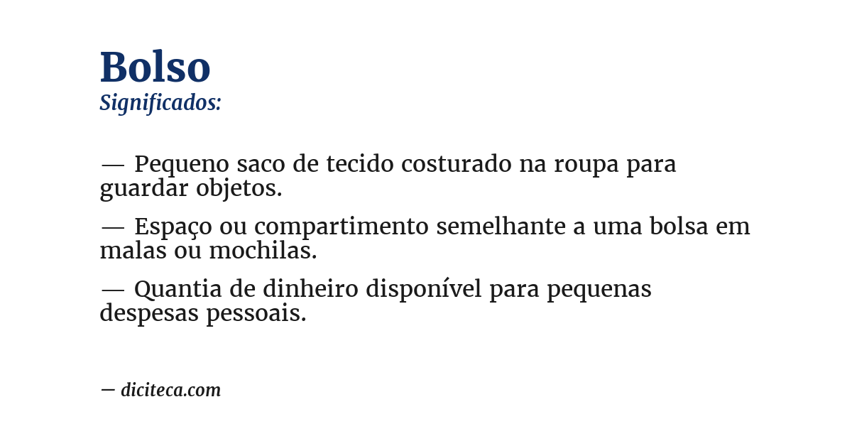 Significado de bolso