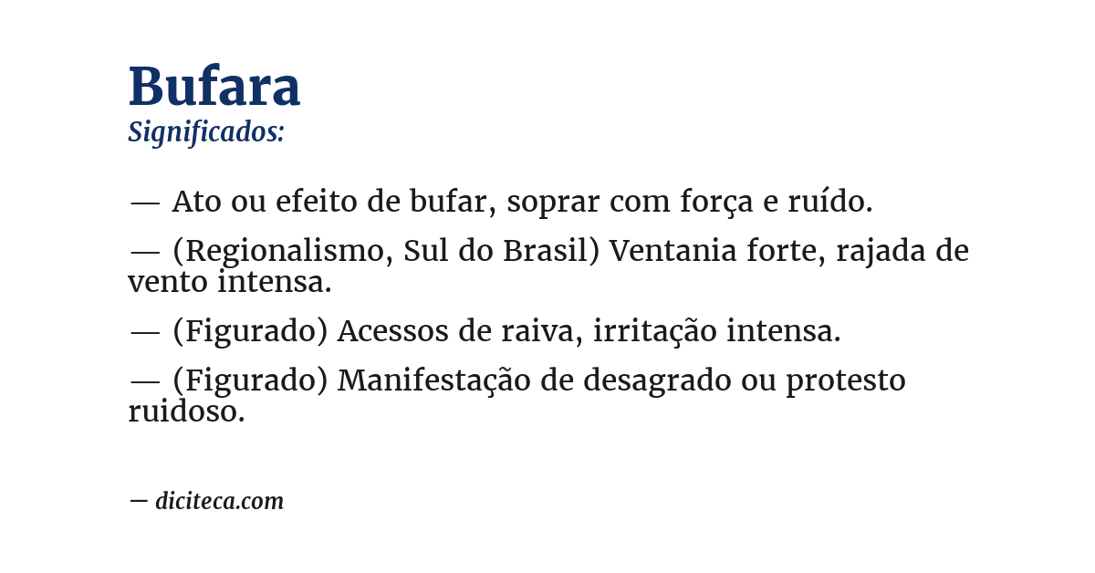 Significado de bufara