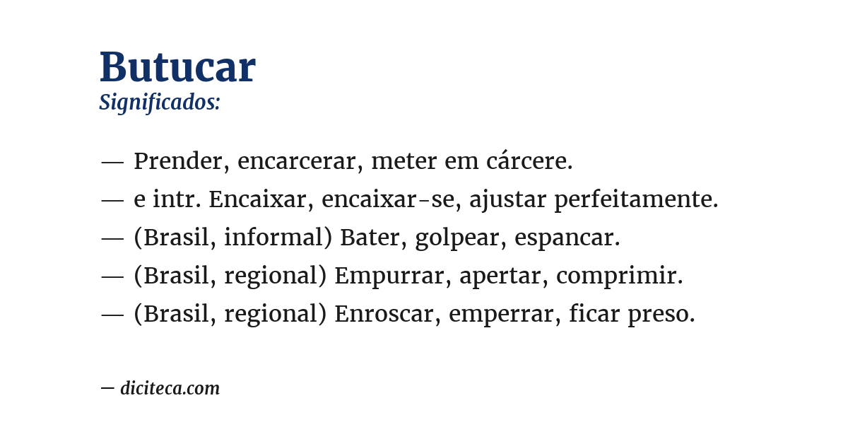 Significado de butucar