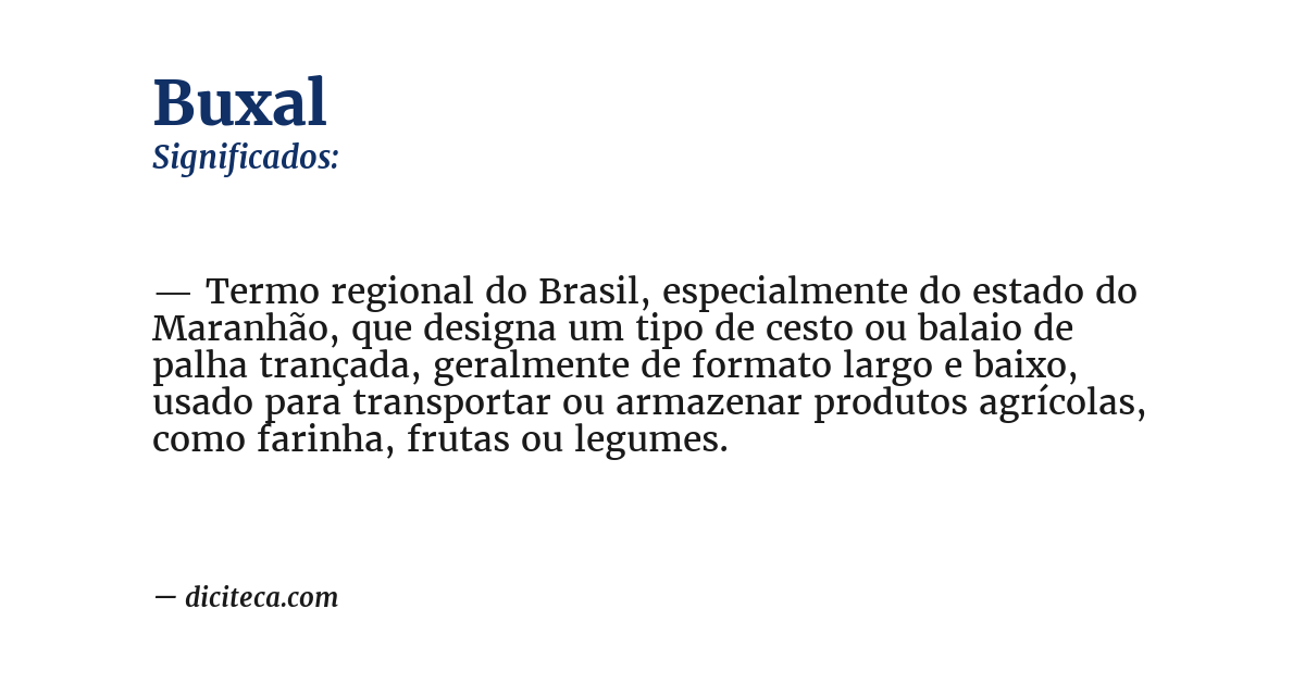 Significado de buxal