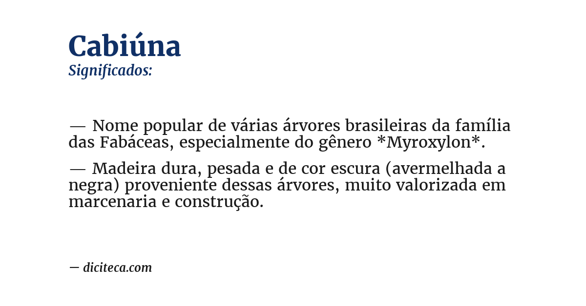 Significado de cabiúna