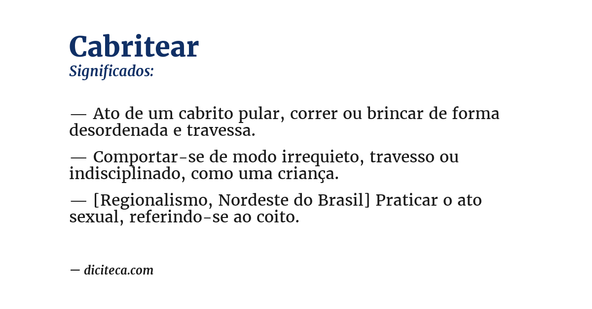 Significado de cabritear