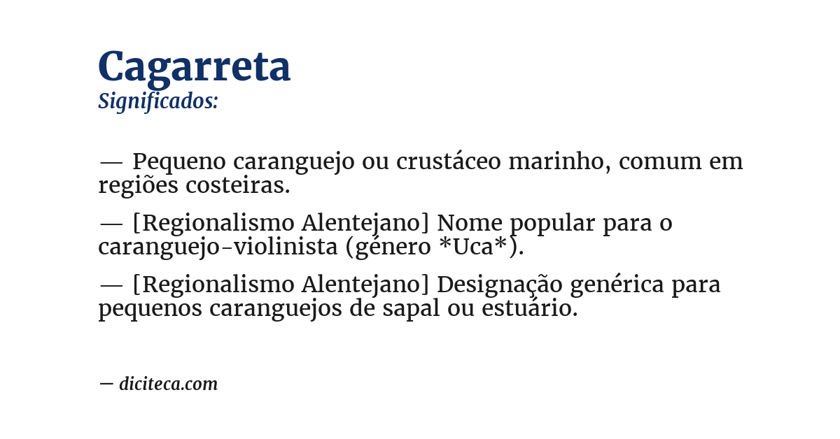Significado de cagarreta