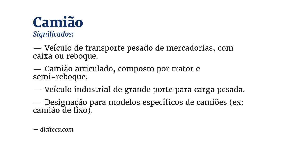 Significado de camião